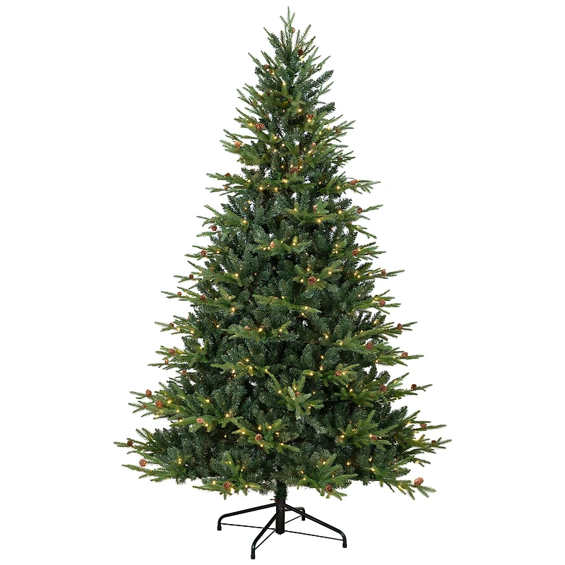 6.5ft. Pre-Lit Real Touch™ Shenandoah Pine Artificial Christmas Tree with Pinecones, Warm White LED Lights
