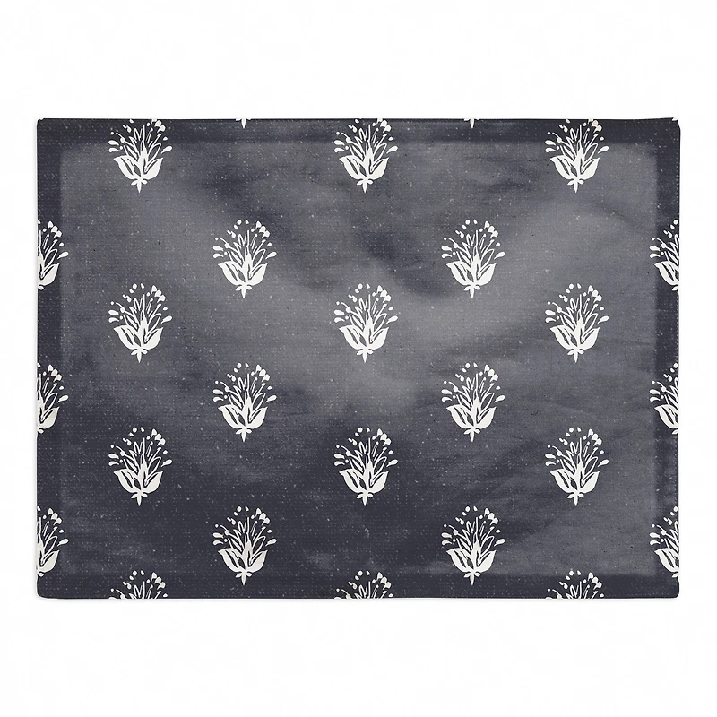 Navy Floral Pattern 18" x 14" Cotton Twill Placemat