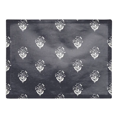 Navy Floral Pattern 18" x 14" Cotton Twill Placemat