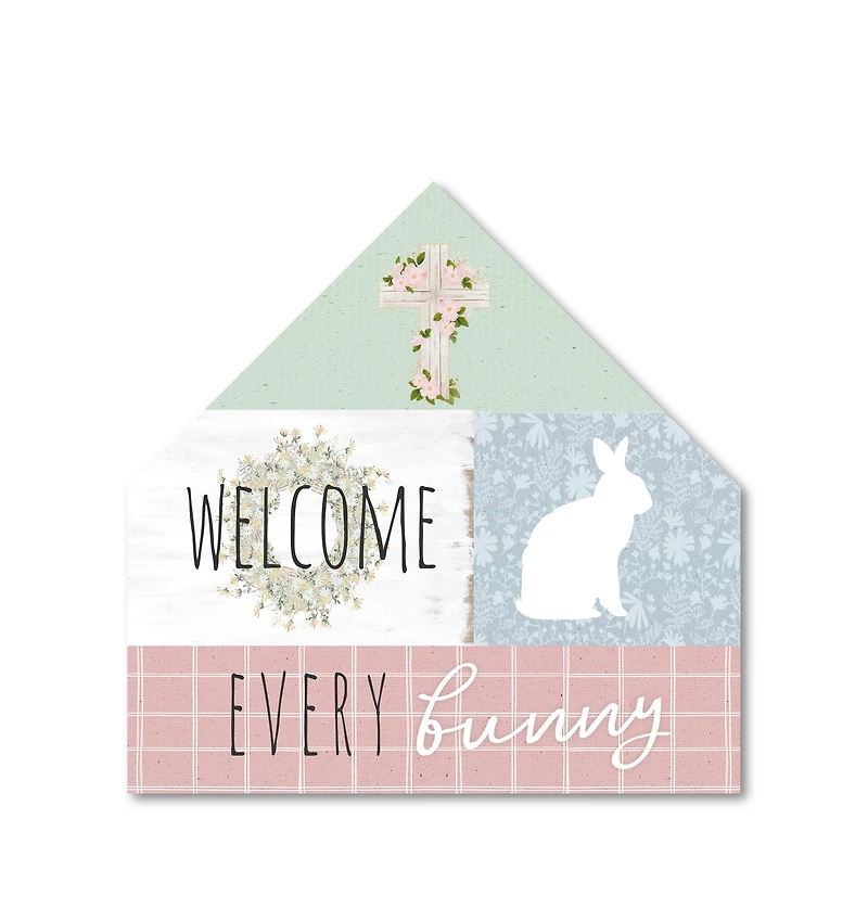 Easter Collage 12" x 12" House Shaped Canvas