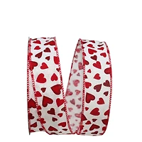 Reliant 1.5" x 20yd. Hearts Tossed Wired Ribbon