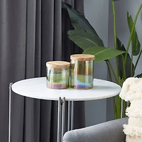 The Novogratz Rainbow Glass Coastal Decorative Jar Set