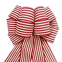 20.5" Red Ticking Stripes Tree Bow by Celebrate It®