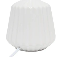 Simple Designs 11.3" Petite Off White Pleated Base Table Lamp