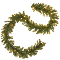 9' x 10" Pre-lit Norwood Fir Artificial Christmas Garland with 50 Battery Operated Dual LED Lights