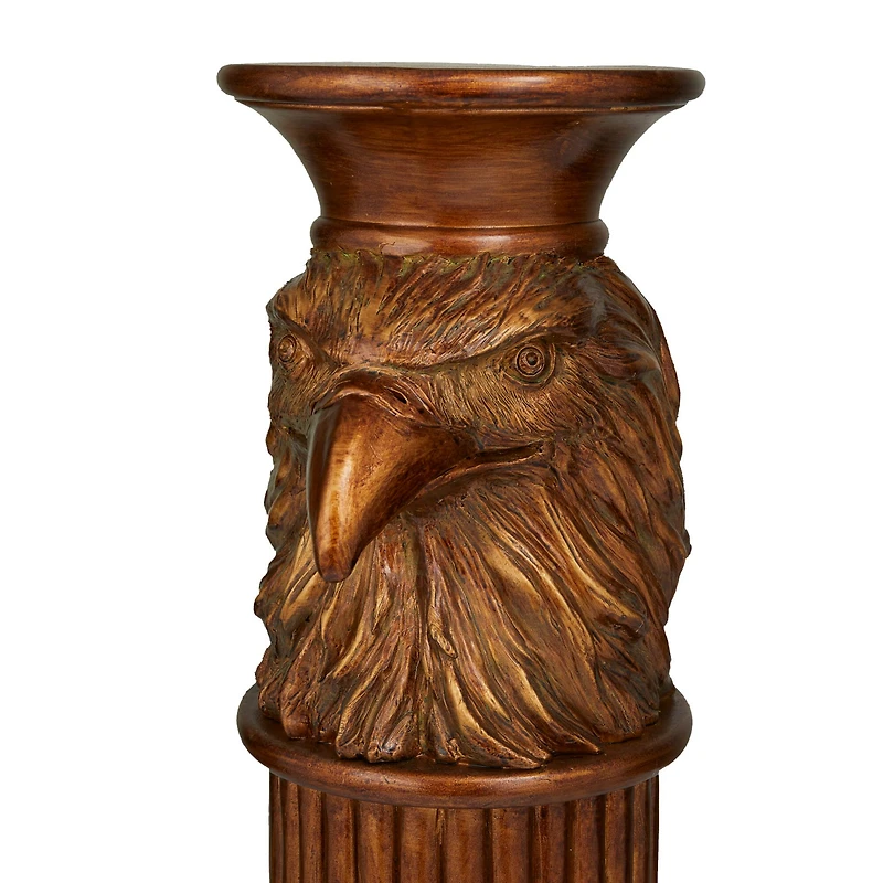 Bronze Polystone Traditional Pedestal Table, 24" x 7" x 9"