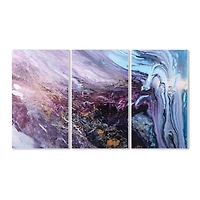 Stupell Industries Abstract Liquid Purple Blue Texture Painting,11" x 17"