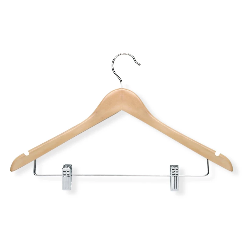 Honey Can Do Wooden Maple Clip Hangers for Suits, 12ct.