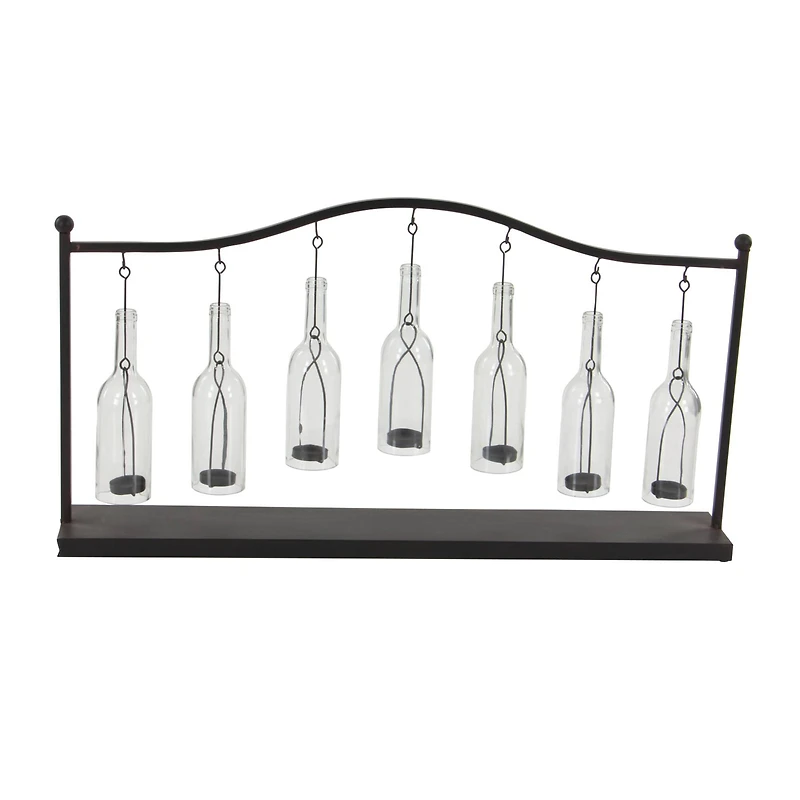 36" Black Iron Farmhouse Candle Holder Lantern