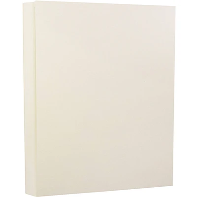 JAM Paper Strathmore Natural White Linen 8.5" x 11" Heavy-Weight Cardstock, 50 Sheets