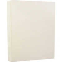 JAM Paper Strathmore Natural White Linen 8.5" x 11" Heavy-Weight Cardstock, 50 Sheets