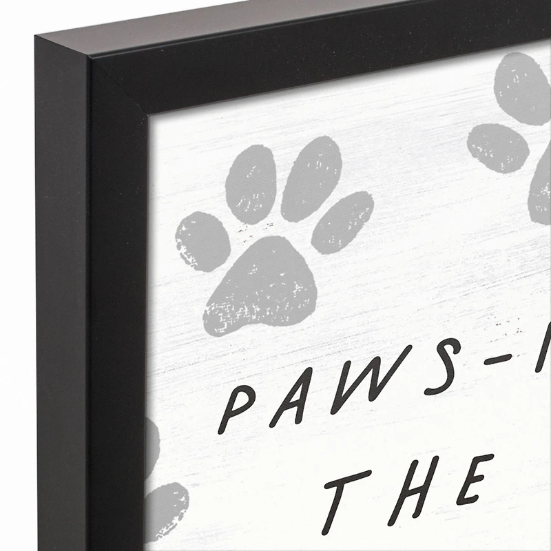 Pawsitvely the Best Dog Dad Black Framed Canvas Art