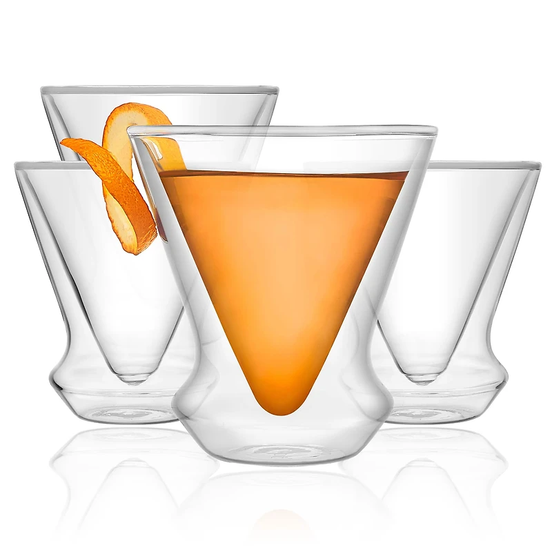 JoyJolt® Cosmo Double Wall Stemless Martini Glasses, 4ct.