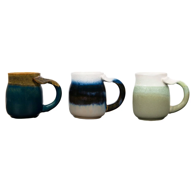 Hello Honey® Ceramic Mugs with Whale Tail Shaped Handle, 3ct.