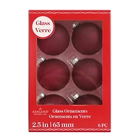 6 Pack 2.5" Frosted Glass Ball Ornaments by Ashland