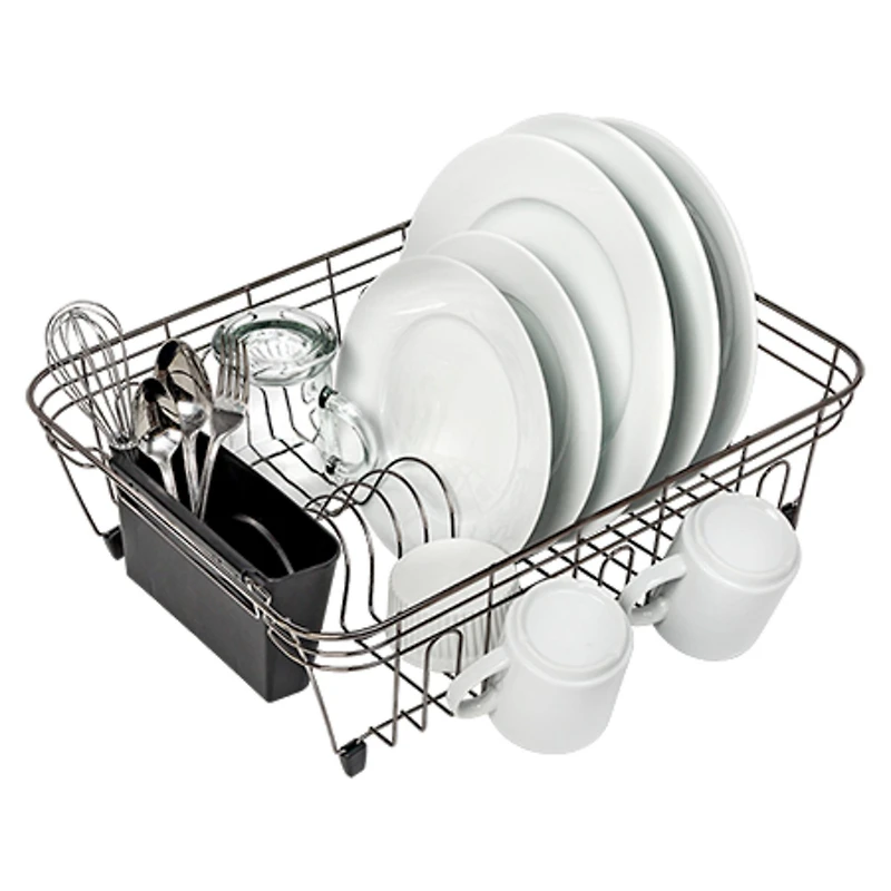 Honey Can Do Chrome With Black Tray Wire Dish Drying Rack