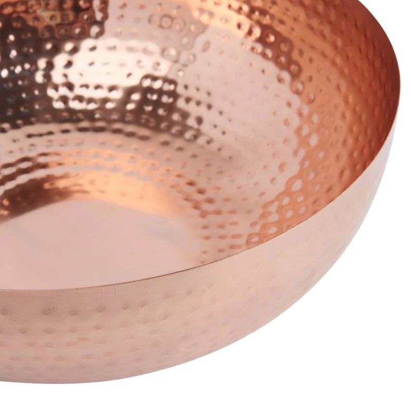 Hello Honey® 14" Copper Finish Round Hammered Metal Bowl