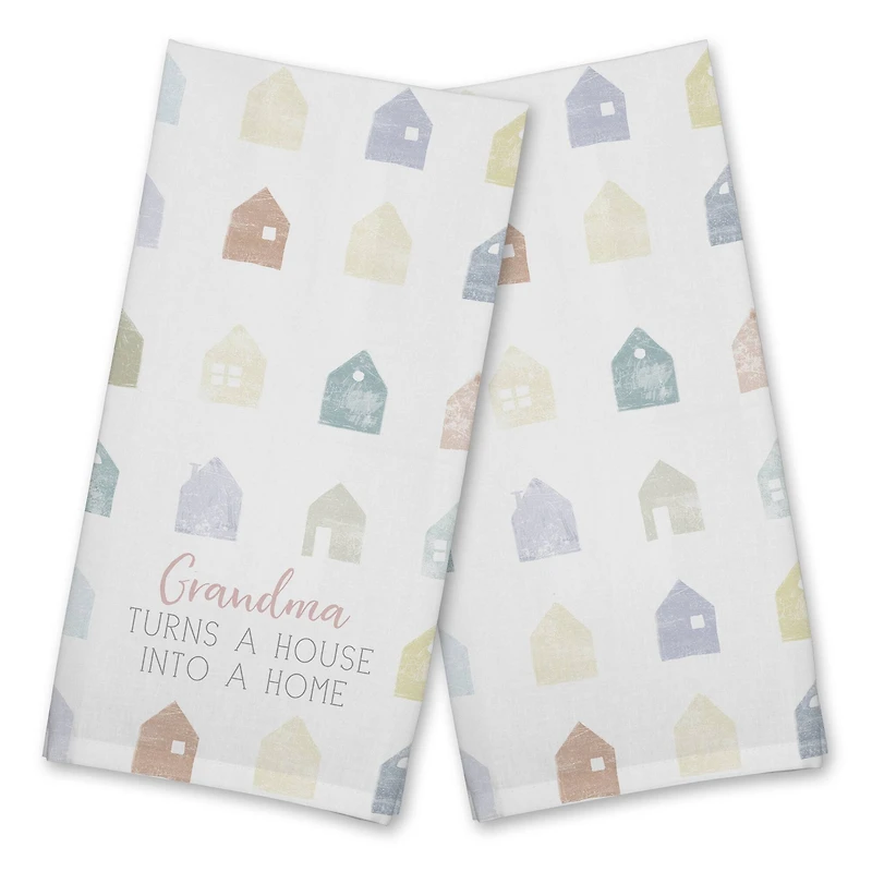 Grandma Turns a House into Home Cotton Twill Tea Towel Set