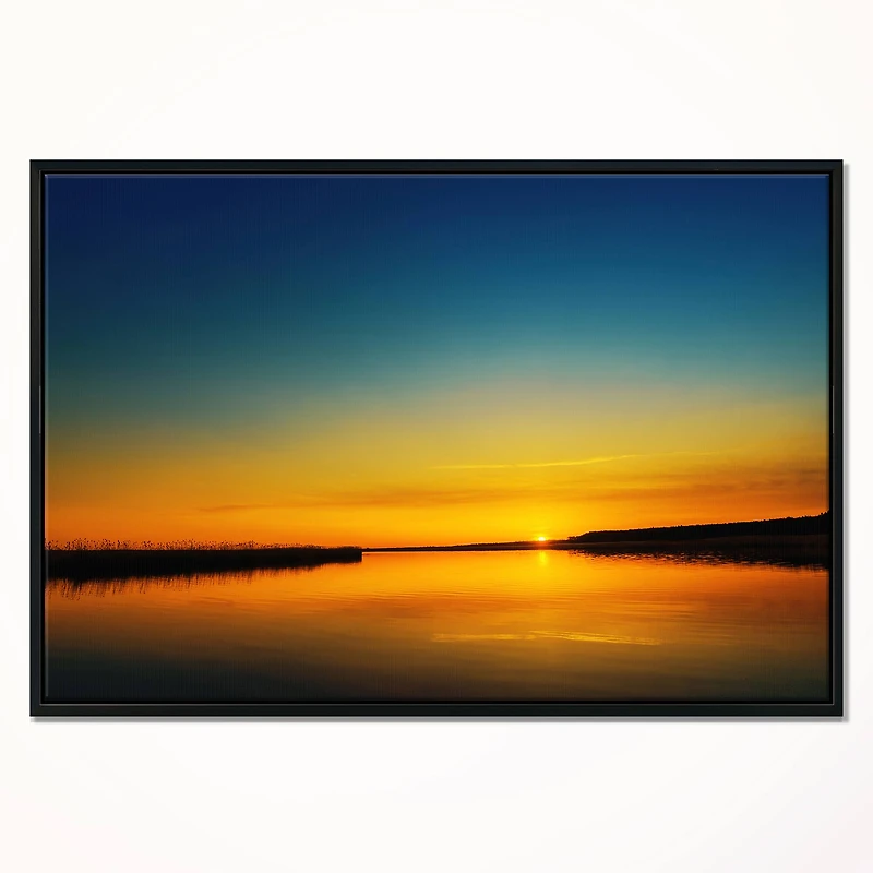 Designart - Orange Sunset Over River