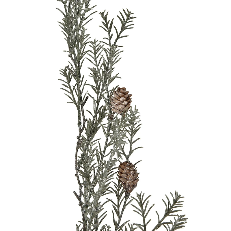 Hello Honey® 43" Frosted Green Faux Pine Hanging Plant with Pinecones