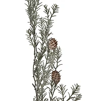 Hello Honey® 43" Frosted Green Faux Pine Hanging Plant with Pinecones