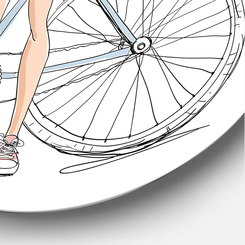 Designart - Young Girl With Bicycle