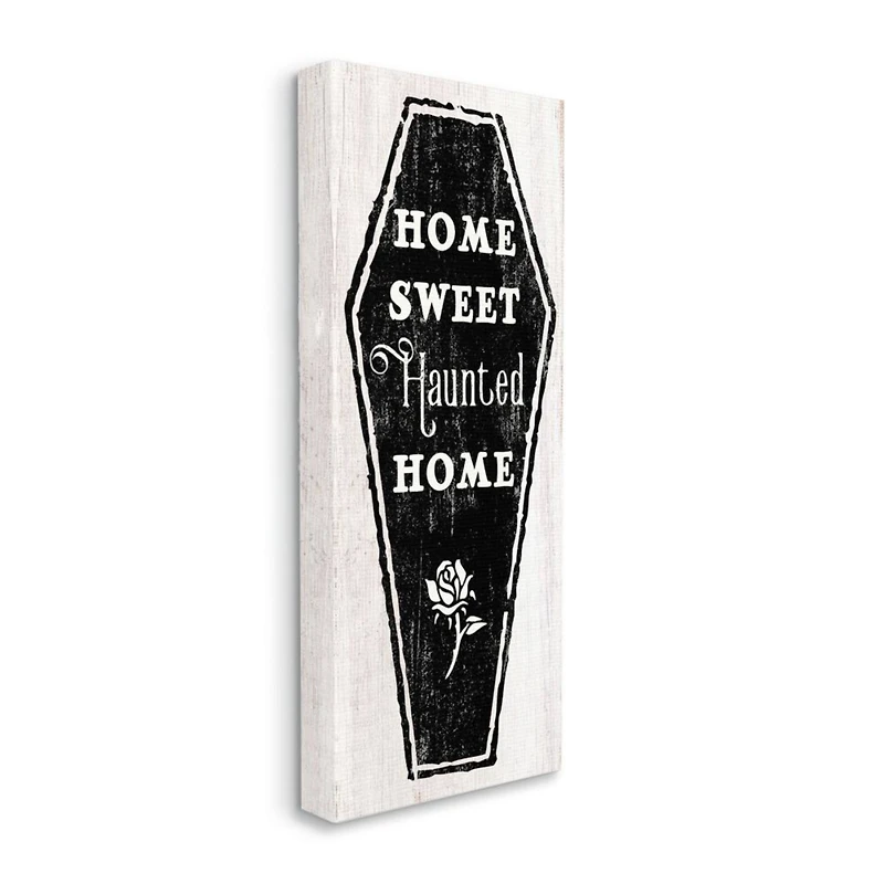 Stupell Industries Home Sweet Haunted Home Halloween Rose Casket Canvas Wall Art