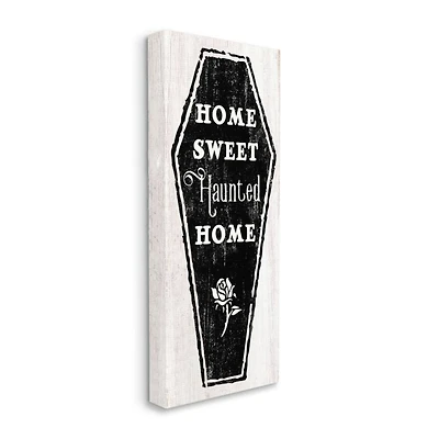 Stupell Industries Home Sweet Haunted Home Halloween Rose Casket Canvas Wall Art