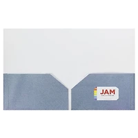 JAM Paper 2-Pocket Plastic Glitter Folders, 6ct.
