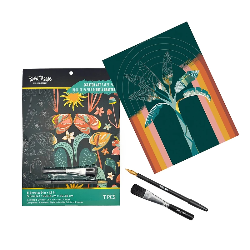 Brea Reese™ 9" x 12" Boho Palms Scratch Art Paper Pad