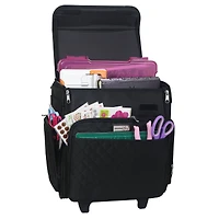 Everything Mary Black Quilted Rolling Scrapbook Storage Tote