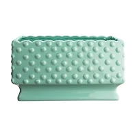 Hello Honey® 11" Mint Ceramic Hobnail Planter with Scalloped Edge