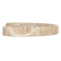 Hello Honey® White & Buff Nestable Marble Kidney Shaped Tray Set