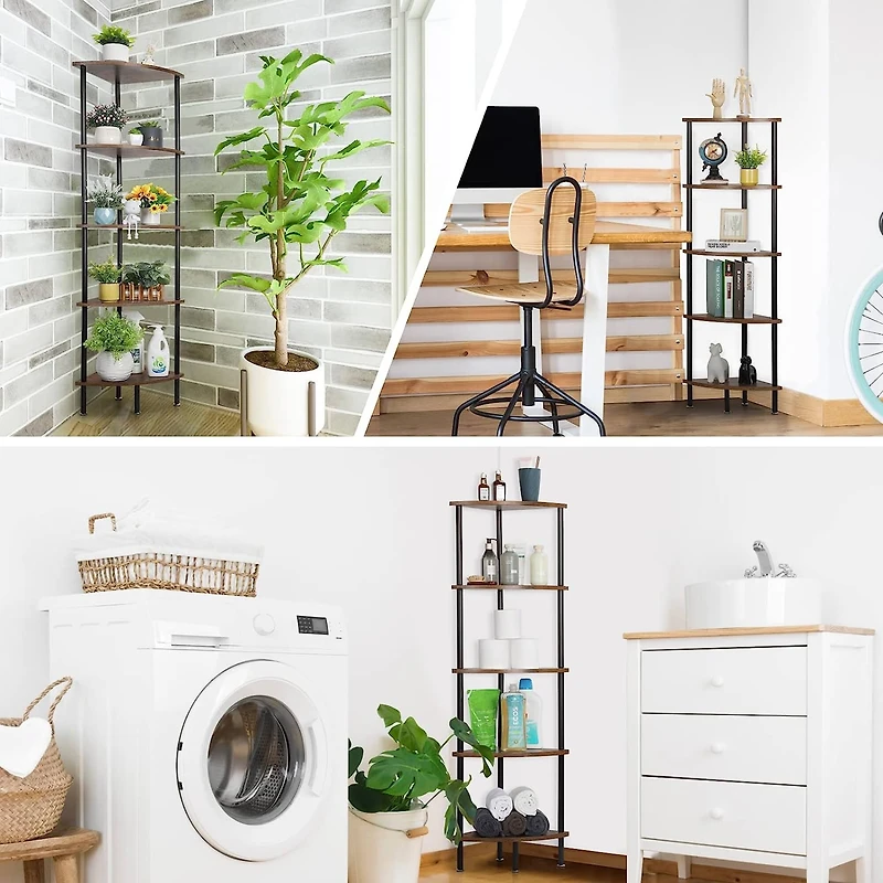 NEX™ 50" Brown 5-Tier Corner Shelf