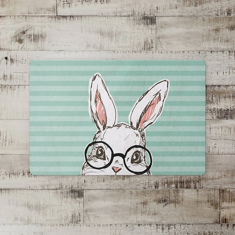 Bunny With Glasses 18" x 27" Floor Mat