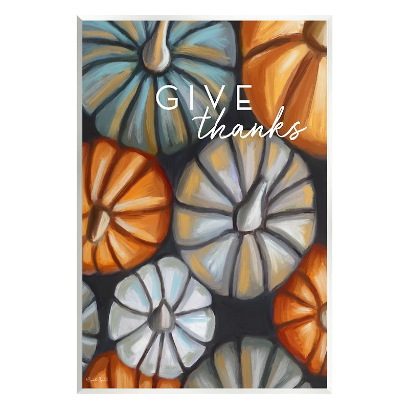 Stupell Industries Give Thanks Autumn Phrase Wall Plaque Art