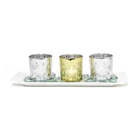 Elegant Designs™ Silver and Gold Winter Wonderland Candle Set