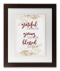 Grateful Giving Blessed Walnut Framed Print Under Plexiglass