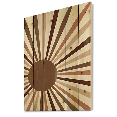 Designart - Minimalist Bright Shining Terracotta Sun Rays