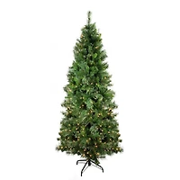7.5ft. Pre-Lit Mixed Cashmere Pine Artificial Christmas Tree, Clear Lights
