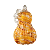 Glitzhome® 8.5" Fall Multi Stripes Glass Gourd
