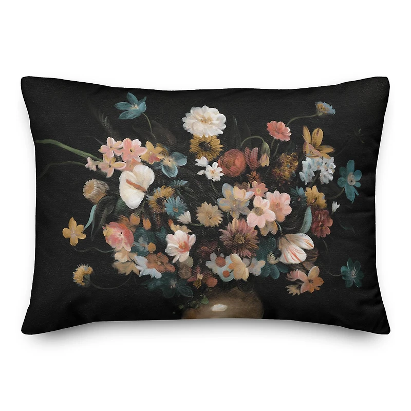 Gloomy Florals in Vase 14" x 20" Throw Pillow