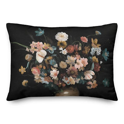 Gloomy Florals in Vase 14" x 20" Throw Pillow