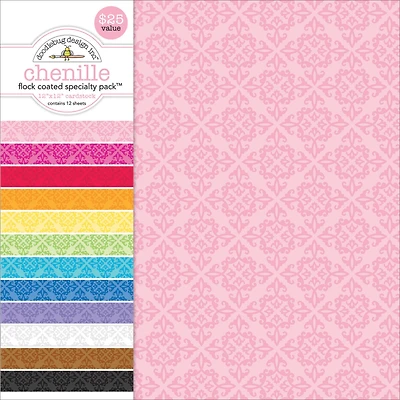 Doodlebug Design Inc.™ Flocked Chenille Specialty 12" x 12" Cardstock, 12 Sheets