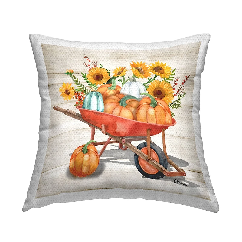 Stupell Industries Rustic Harvest Wagon Outdoor Printed Pillow