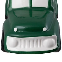 9.5" LED Lighted Green Ceramic Truck Hauling Pumpkins Autumn Harvest Decoration