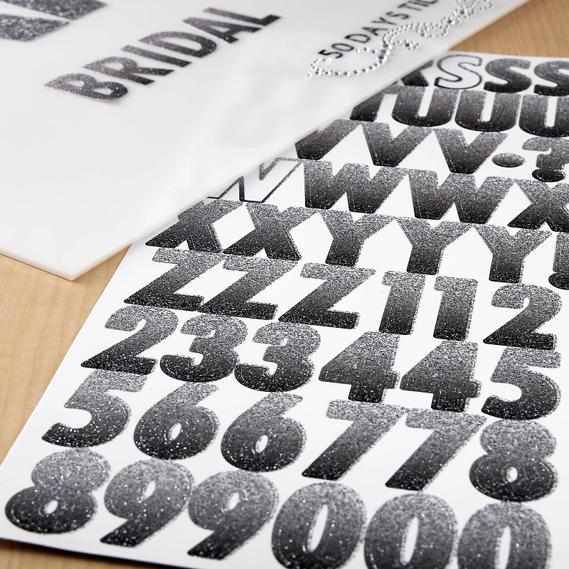 Neutral Ombre Glitter Alphabet Stickers by Recollections™