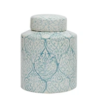 Blue & White Decorative Ceramic Ginger Jar