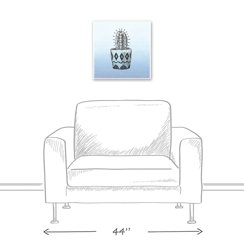 Single Potted Cactus 16" x 16" Canvas Wall Art