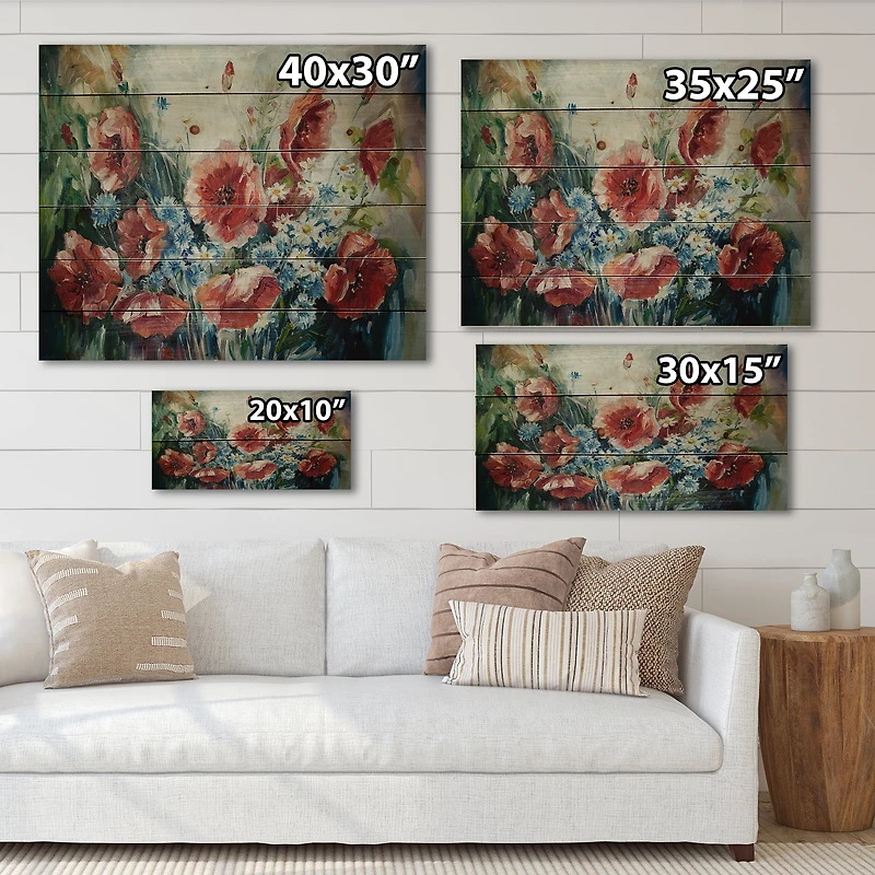 Designart - Retro Bouquet of Poppies